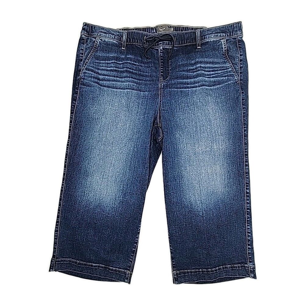 Torrid 4 Jeans Weekend Wide Leg Crop Capri Women Plus 4X Elastic Waist Stretch